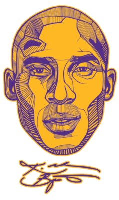 Kobe Face  Purple Gold White 